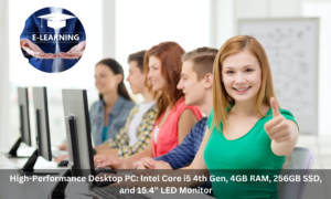 High-Performance Desktop PC: Intel Core i5 4th Gen, 4GB RAM, 256GB SSD, and 15.4” LED Monitor